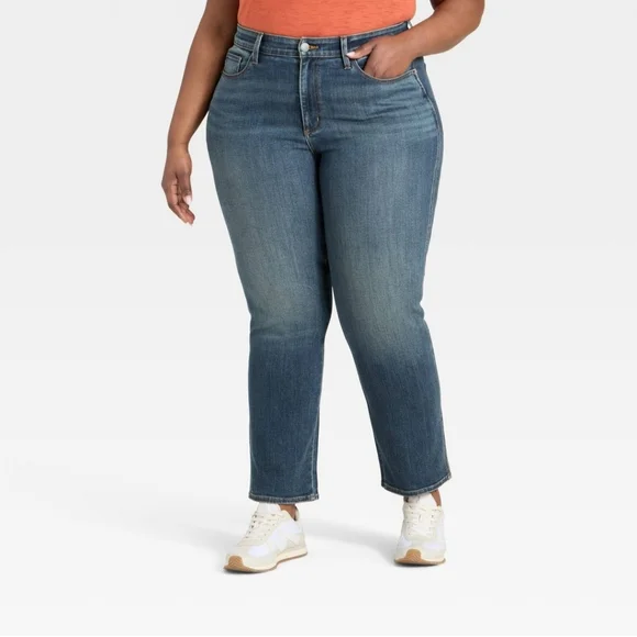 Universal Thread High Rise Slim Straight Jeans Size 18 Dark Denim Wash - Picture 10 of 12